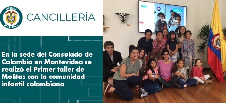 El Consulado de Colombia en Montevideo se realizó el Primer taller de Molitas con la comunidad infantil colombiana